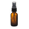 1/2 oz (15ml) AMBER Glass Bottle w/ Black Fine Mist Sprayer