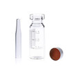 PEKYBIO Vial Insert, 2ML Autosampler Vial, Clear 11mm Wide Opening Crimp Top Vial, GC Vial with Graduation, 11mm Aluminum Silver Crimp Seals &Septa, 100pcs
