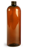 6 oz Amber PET cosmo round bottle with 24-410 neck finish