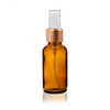 1 oz Amber Glass Bottle w/ White-Rose Gold Treatment Pump