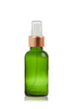 1 Oz Green Glass Bottle w/ White-Rose Gold Treatment Pump