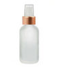 2 Oz Frosted Glass Bottle w/ White-Rose Gold Treatment Pump