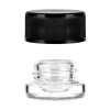 5ml Child Resistant Glass Jar w/ Black Ribbed Cap- 1 Gram- 160 Count