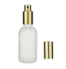 100ml Frosted Euro Glass Bottle w/ Shiny Gold Fine Mist Sprayer