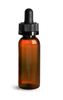 1 oz Amber PET Cosmo Round Bottles w/ Black Child Resistant Droppers