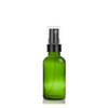 1 oz Green Glass Bottle w/ Black Smooth Fine Mist Sprayer