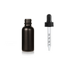 1/2 oz Matt Black Glass Bottle w/ Black Calibrated Glass Dropper