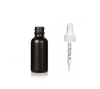 1/2 oz Matt Black Glass Bottle w/ White Calibrated Glass Dropper