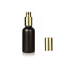 1/2 oz Matt Black Glass Bottle w/ Shiny Gold Sprayer
