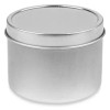 Deep Metal Tins - Round, 6 oz, Solid Lid, Silver-Pack of 48