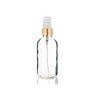 4 Oz Clear Glass Bottle w/ White Matte Gold Treatment Pump