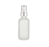 4 Oz Frosted Clear Glass Bottle w/ White Matte Silver Treatment Pump