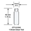 1 Dram Clear Glass Vial - w/ Screw Cap
