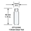 1 Dram Clear Glass Vial - w/Glass Dropper