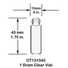 1 Dram Clear Glass Vial - w/Orifice Reducer & Black Cap