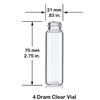 4 Dram Clear Glass Vial - w/ 18-400 neck finish - Set of 144