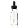 1/2 oz (15ml) CLEAR Glass Bottle w/ Black Child Resistant Dropper