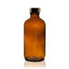 8 oz Glass Bottle Amber - w/Poly Seal Cone Cap