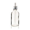 2 oz Clear Glass Bottle w/ White Child Resistant Dropper
