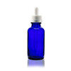 1 oz Cobalt BLUE Glass Bottle w/ White Child Resistant Dropper