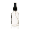 2 oz CLEAR Glass Bottle - w/ Black Fine Mist Sprayer