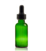 1 oz Green Glass Bottle w/ Black Regular Dropper