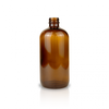 16 oz AMBER Glass Boston Round Bottle with 28-400 neck finish