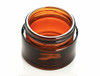 Glass 2 oz Amber Cream Jar w/ Black Lid - pack of 12