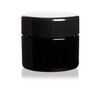 50 ml (1.7 fl oz - Eighth Oz) Medium Capacity Travel Size Black Ultraviolet Glass Screw Top Jar | Airtight Stash Container