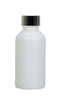 1 Oz Matt White Glass Bottle w/ Black Poly Seal Cone Cap