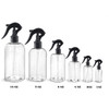 4 oz CLEAR PET Boston Round Bottle with 20-410 mm neck finish w/ Black Mini Trigger Sprayer with 20mm neck finish -Set of 120