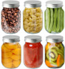 16 oz clear glass Mason jar with SILVER metal with plastisol liner - pack of 12