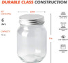16 oz clear glass Mason jar with SILVER metal with plastisol liner - pack of 12