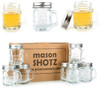 2 oz, Mason Jar Shot Glasses with Handles and Silver Lids (Set of 8)                  Mini Mason Shots Glass