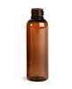 2 oz amber PET cosmo round bottle with 20-410 neck finish