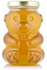 9 Ounce, Glass Bear Jar - For Honey, Jam, Favors - Case of 12 (With Black Lids)