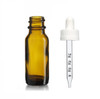 1/2 oz (15ml) AMBER Glass Bottle - w/ White Child Resistant Calibrated Glass Dropper