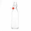 Set of 4-33.75 Oz Giara Glass Bottle with Stopper Caps, Carafe Swing Top Bottles with Airtight Lids