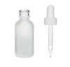 2 Oz Frosted Glass Bottle w/ White Regular Dropper