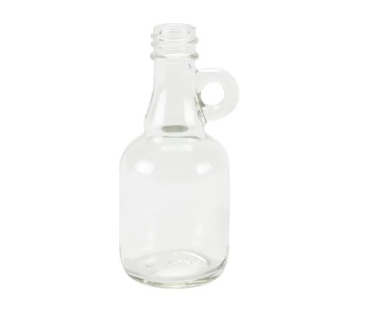 16 oz Clear Glass BBQ Decanter Bottles w/ 38mm Black Lug Cap (12/Case)