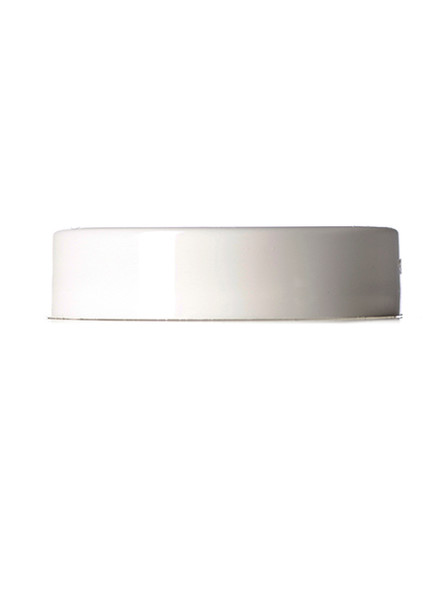 43-400  Neck White PP smooth skirt lid with printed pressure sensitive (PS) liner- Case of 600