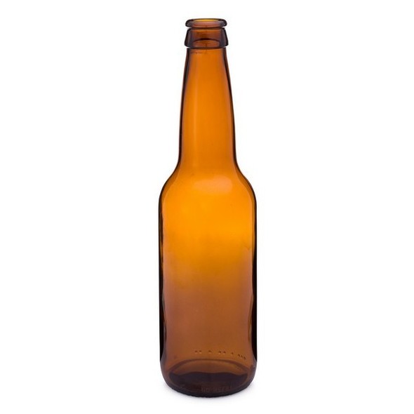 12 oz Amber Glass Longneck Beer Bottles (Gold Pry-Off Cap) (Case of 144)