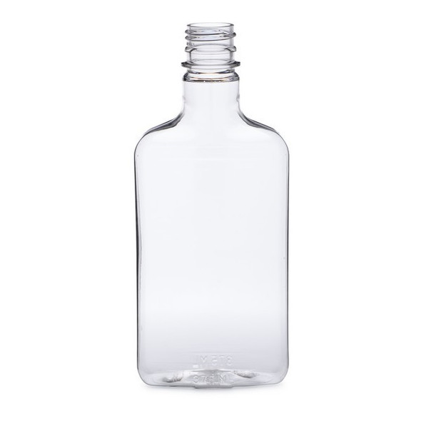 12.7 oz, 375ml Clear PET Plastic Flasks- Set of 120
