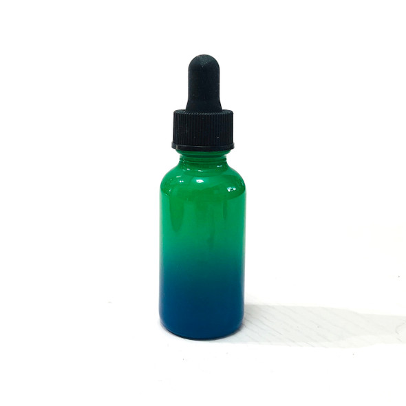 1 Oz Sage Green and Blue Multi-fade Bottle w/ Black Regular Dropper