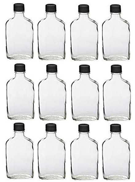 200ml Glass Flask Bottles with Black Tamper Evident Cap