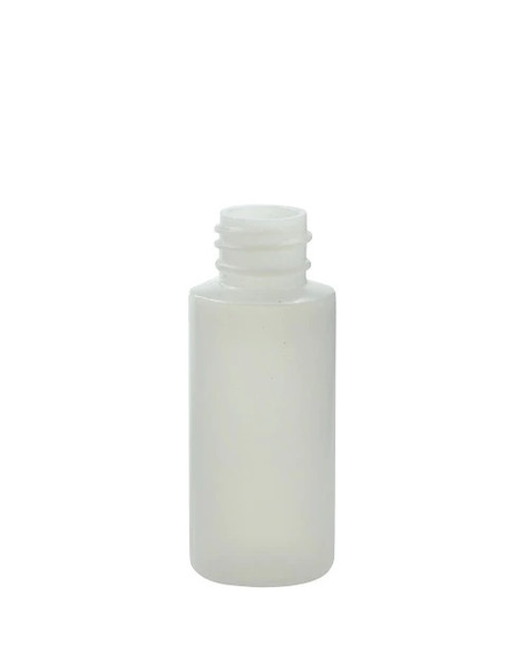 1 oz natural HDPE cylinder round bottle with 20-410 neck finish - Case of 1758