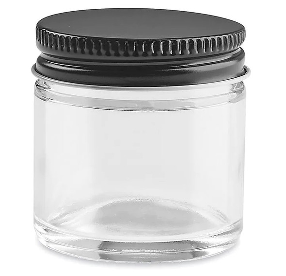 Clear Straight-Sided Glass Jars - 8 oz, White Metal Cap S-17983M-W