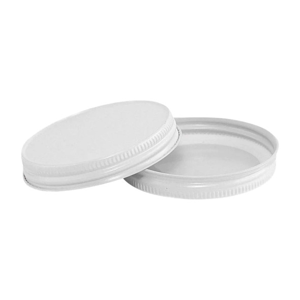 63-400 White Metal CT Lid with Plastisol Liner- Bag of 200