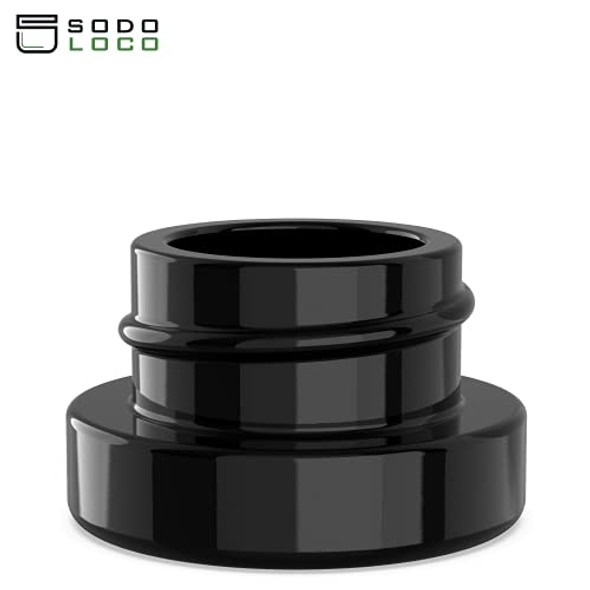 (200 Pack) 5ml Thick Black Glass Containers with Black Child Resistant Lids - Concentrate Jars for Oil, Lip Balm, Wax, Cosmetics