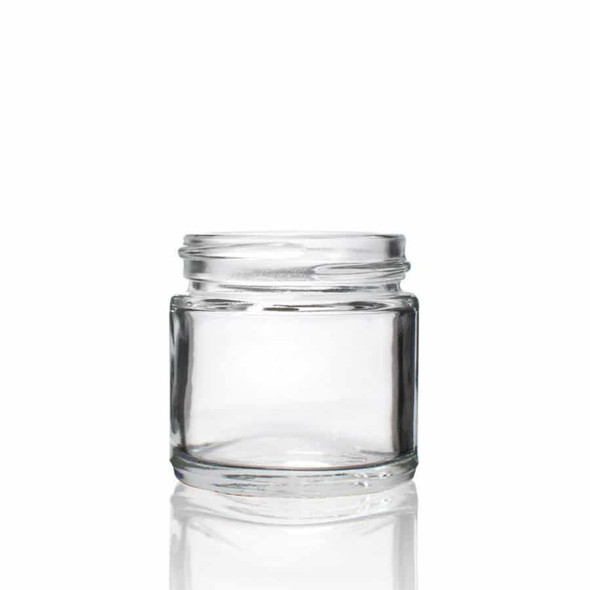 2 oz clear glass straight-sided round jar with 53-400 neck finish- 168/case